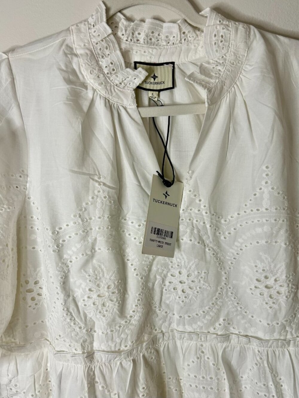 Tuckernuck White Eyelet Crawford Dress Size L - Picture 3 of 7